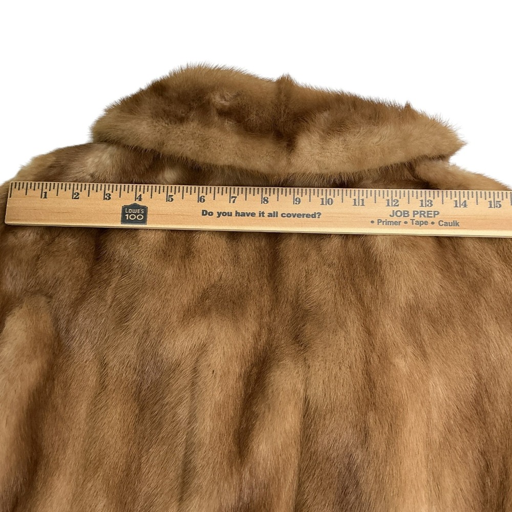 VTG Helen of Memphis Real Mink Fur Cape Jacket Stole Shawl Pastel Golden Brown S - Picture 14 of 16